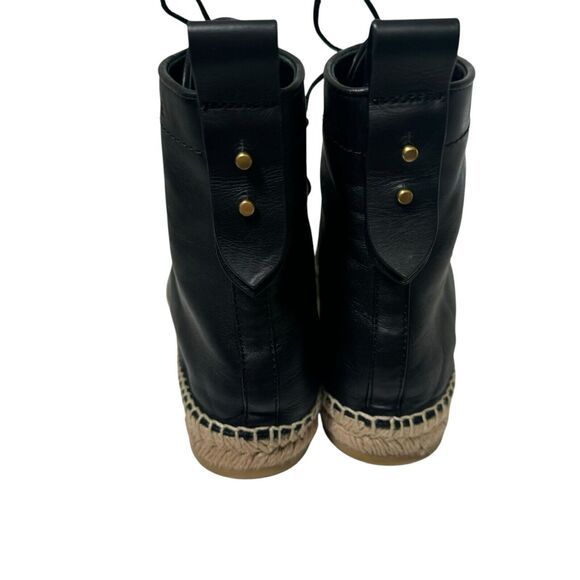 Frame Le Boston Leather High Top Espadrilles Booties Size 38.5 EU 7.5 US - Picture 12 of 16